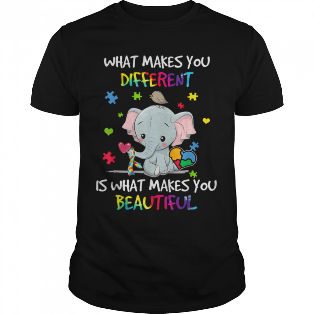 What Makes You Different Autism Awareness Kids Elephant Mom T-Shirt B09W5T4Gl3