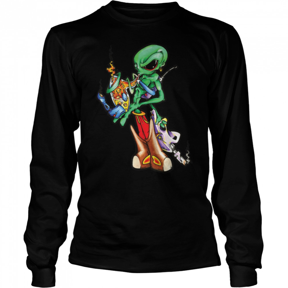 Alien Bong Smoking Weed Funny Stoner Cannabis 420 T- B09W8G9SFK Long Sleeved T-shirt