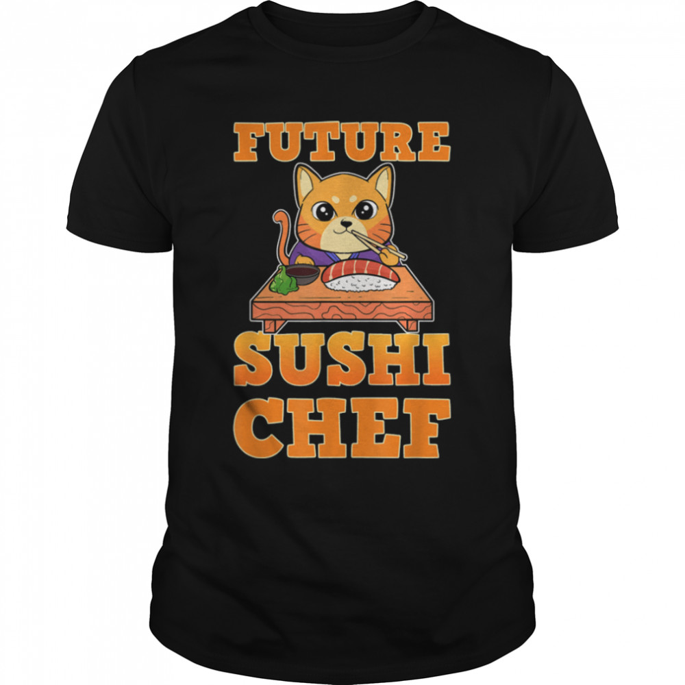 Anime Sushi Cat Future Chef T-Shirt B09W64Wf4F