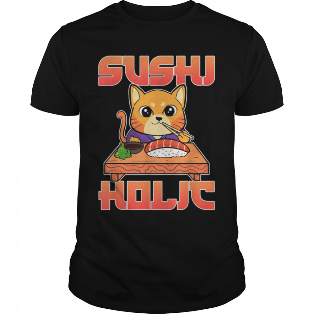 Anime Sushi Holic Cat T-Shirt B09W64P1L7