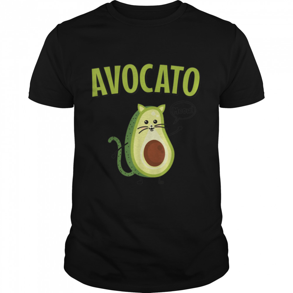 Avocato Funny Cute Cat Avocado Vegan And Cat Lover Kitten T-Shirt B09W917P2T