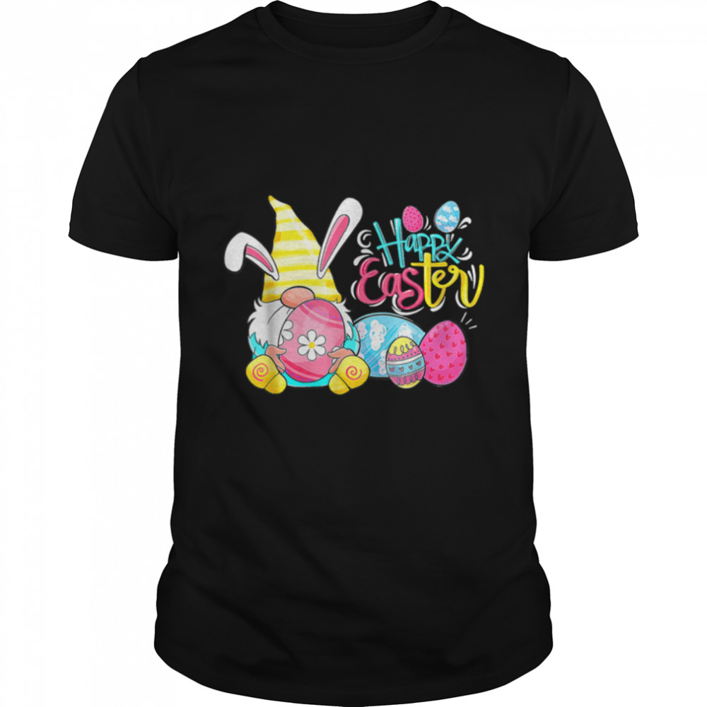 Bunny Gnome Rabbit Eggs Hunting Happy Easter Day Funny T-Shirt B09W5TXQCK