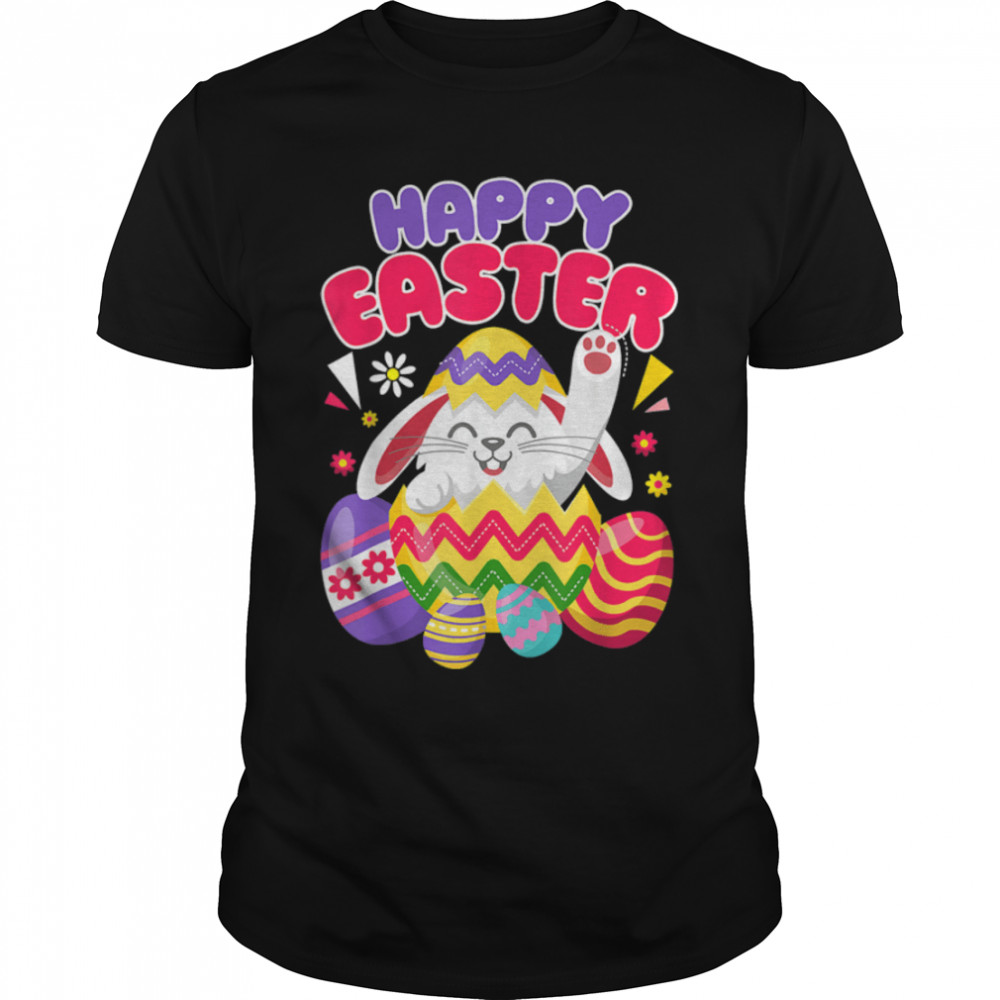 Bunny Hunt Eggs Rabbit Happy Easter Day T-Shirt B09W8Fgq3P