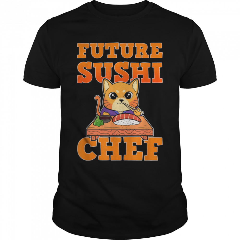 Cat Anime Sushi Chef T-Shirt B09W65Wj9Q
