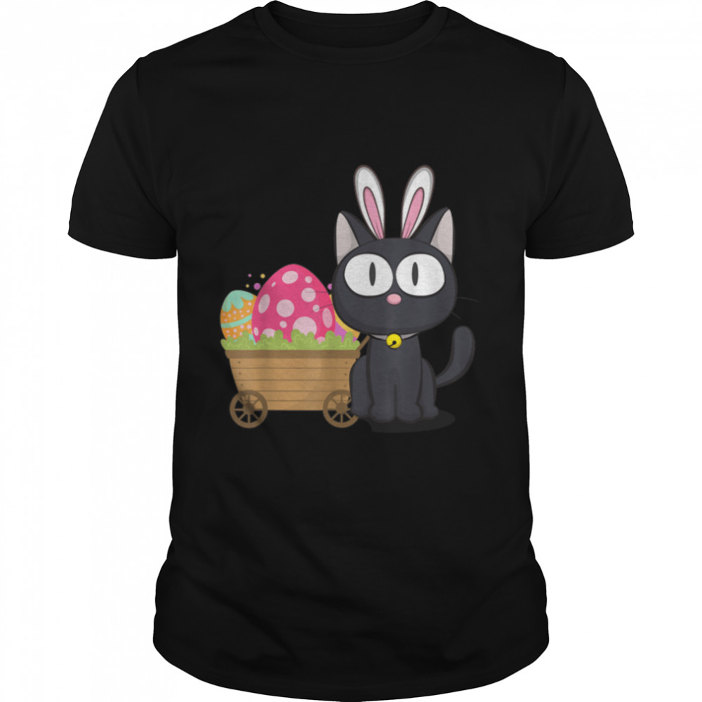 Cat Bunny Eggs Basket Easter Pet Lover T-Shirt B09W92K66D