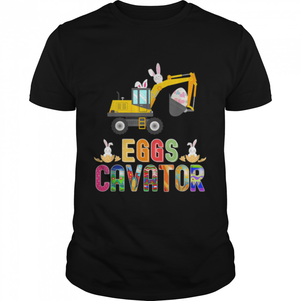 Easter Egg Hunt Toddlers Constructions Trucks Boys Children T-Shirt B09W8Zxc4M