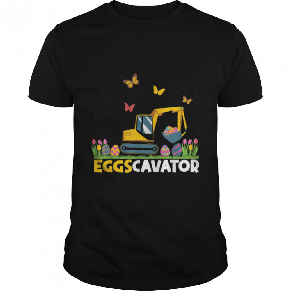 Easter Egg Hunt Toddlers Constructions Trucks Boys Children T-Shirt B09W91Qj5L