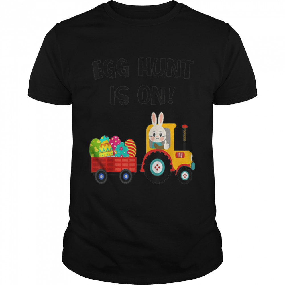 Egg Hunt Is On Tractor Easter Eggs Cute Boys Kids Toddler T-Shirt B09W5CLPX2