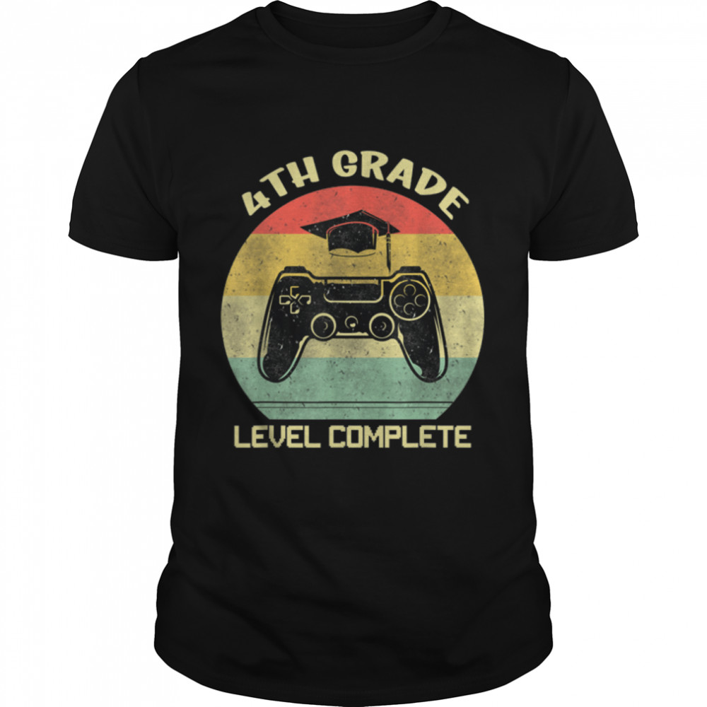 Fourth 4th Grade Graduation Level Complete Video Gamer T-Shirt B09W8L8WJK