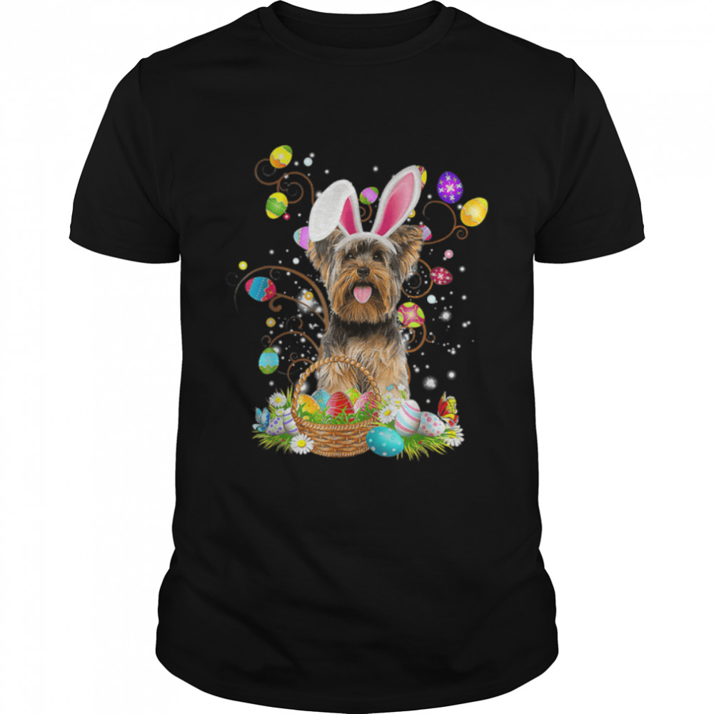 Funny Easter Egg Hunting Yorkshire Terrier Dog Easter Day T-Shirt B09W61F63Z