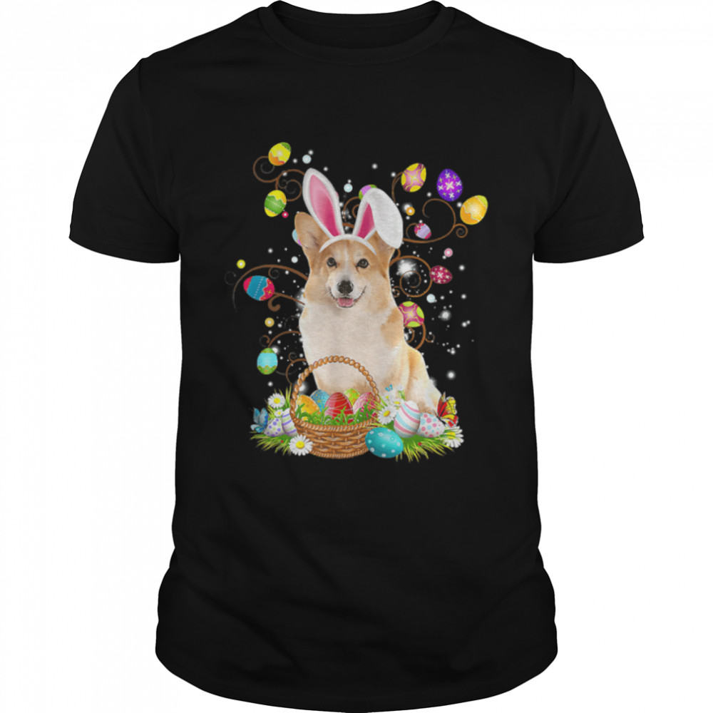 Funny Happy Easter Day Corgi Egg Dog Dad Dog Mom T-Shirt B09W8Y8926