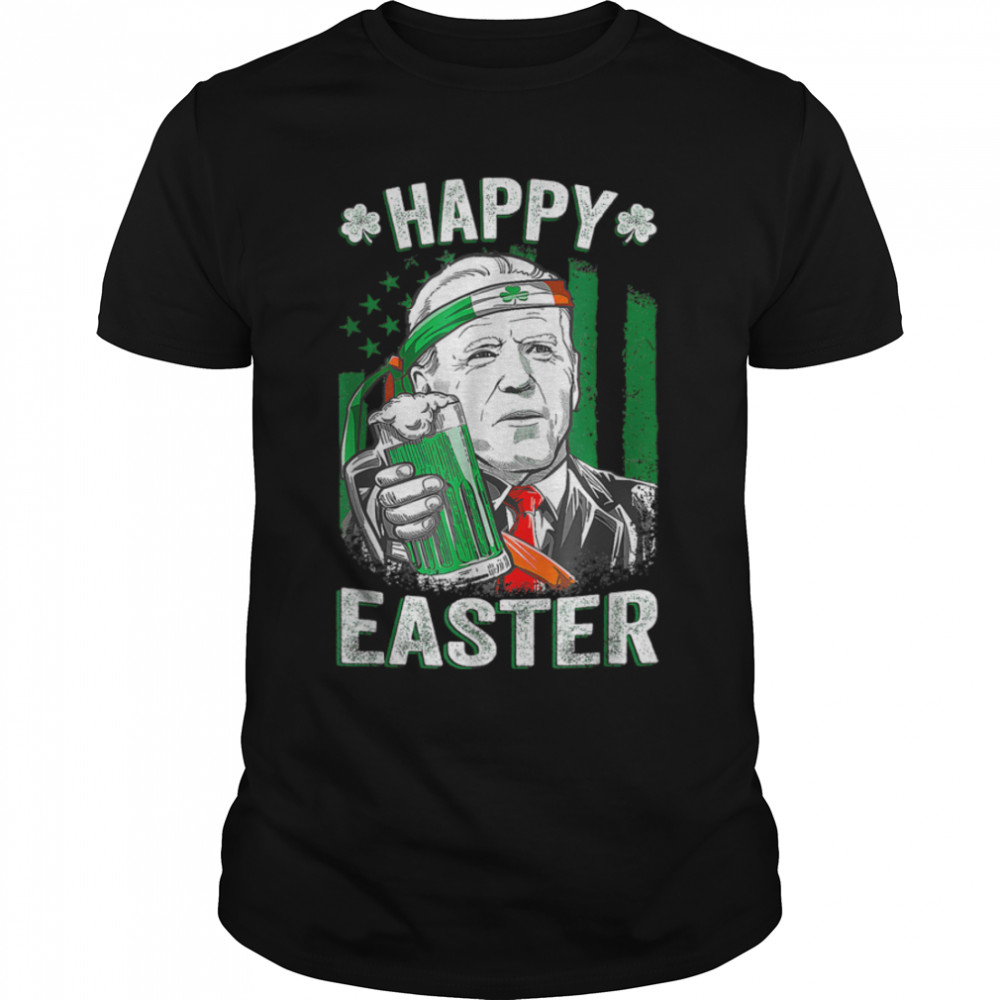 Funny Leprechaun Biden Happy Easter Confused St Patricks Day T-Shirt B09W8ZC9L5
