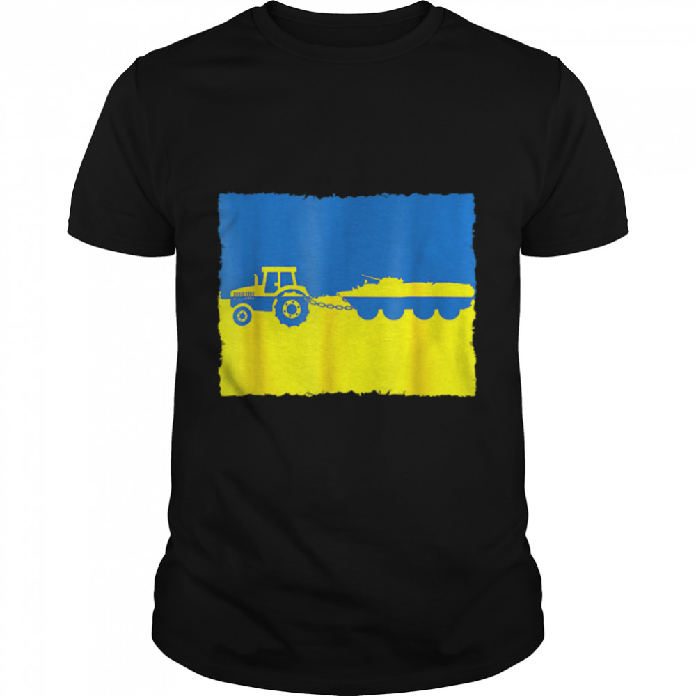 Funny Ukraine Farmer Tractor Stealing A Russian Tank Meme T-Shirt B09W64H46Z