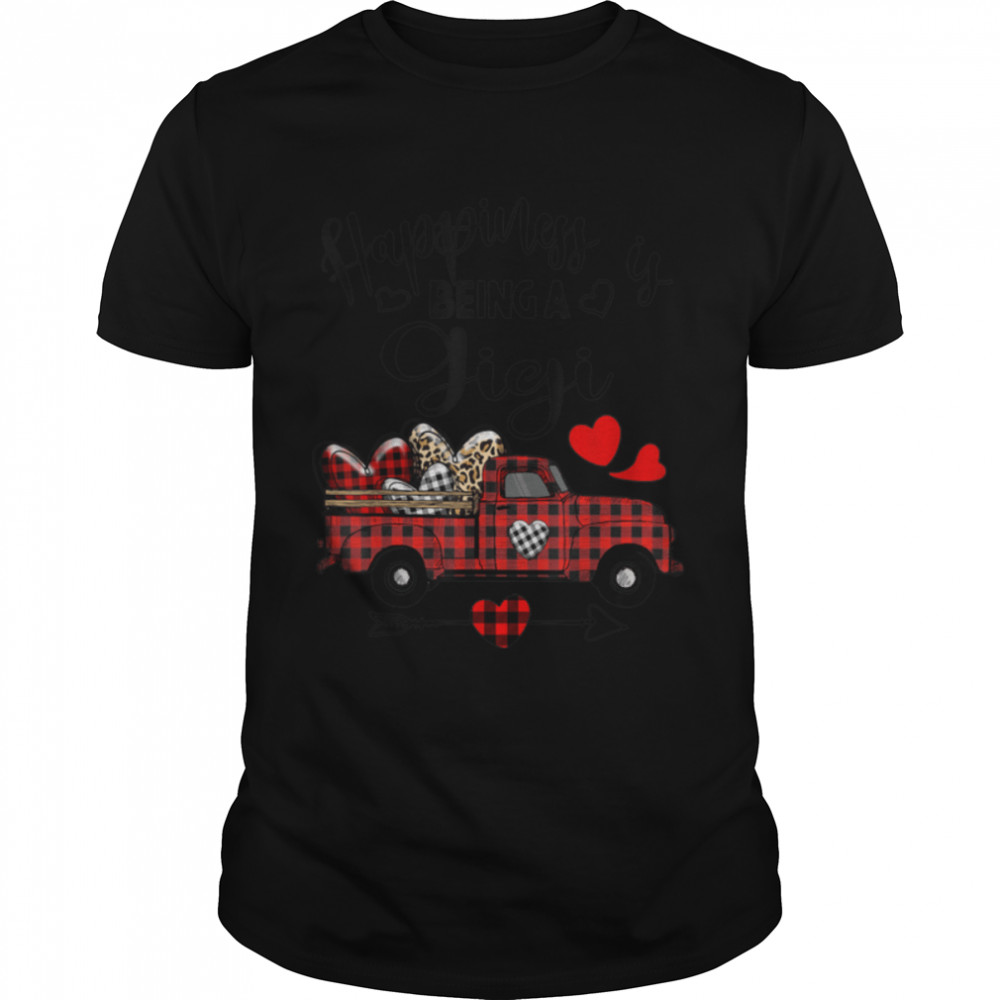 Happiness Is Being A Gigi Red Buffalo Plaid Truck Mother Day T-Shirt B09W62WB7H