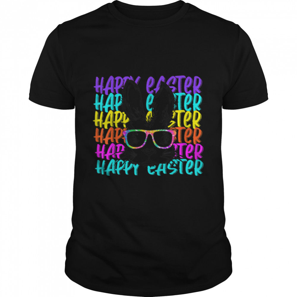 Happy Easter Day Bunny Glasses Cute Rabbit T-Shirt B09W955Ykc