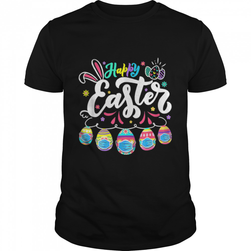 Happy Easter Day Colorful Egg Face Mask Hunting Cute Easter T-Shirt B09W5Xkcfk