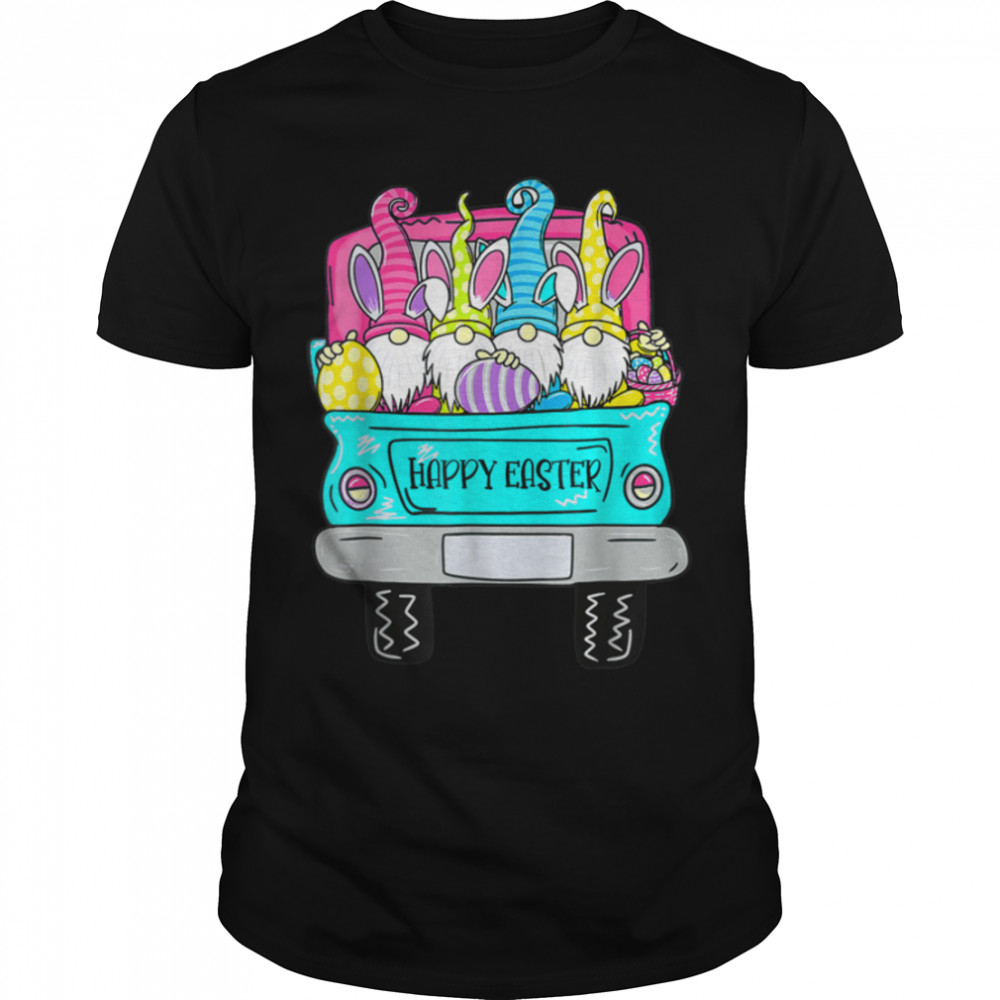 Happy Easter Day Cute gnomes with Bunny ears Egg Hunting T-Shirt B09W5W19T3