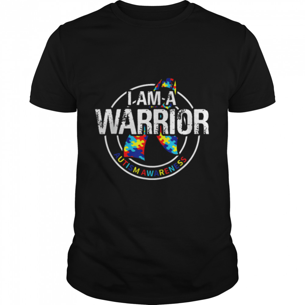 I Am A Warrior Autism Family Shirt Puzzle Autism Awareness T-Shirt B09W5Nz8Sy