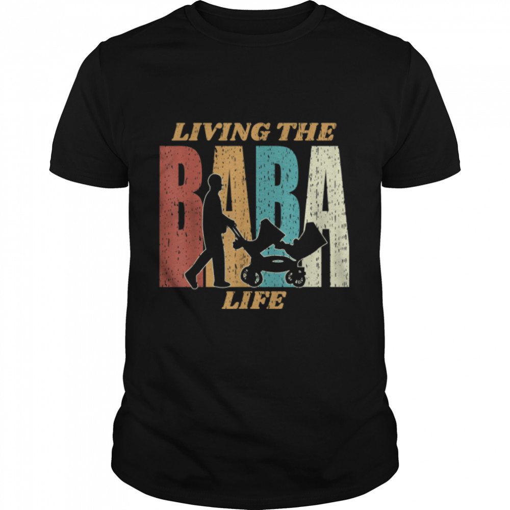 Mens Vintage Living The Dad Of Life Happy Father'S Baba T-Shirt B09W8J2Npx