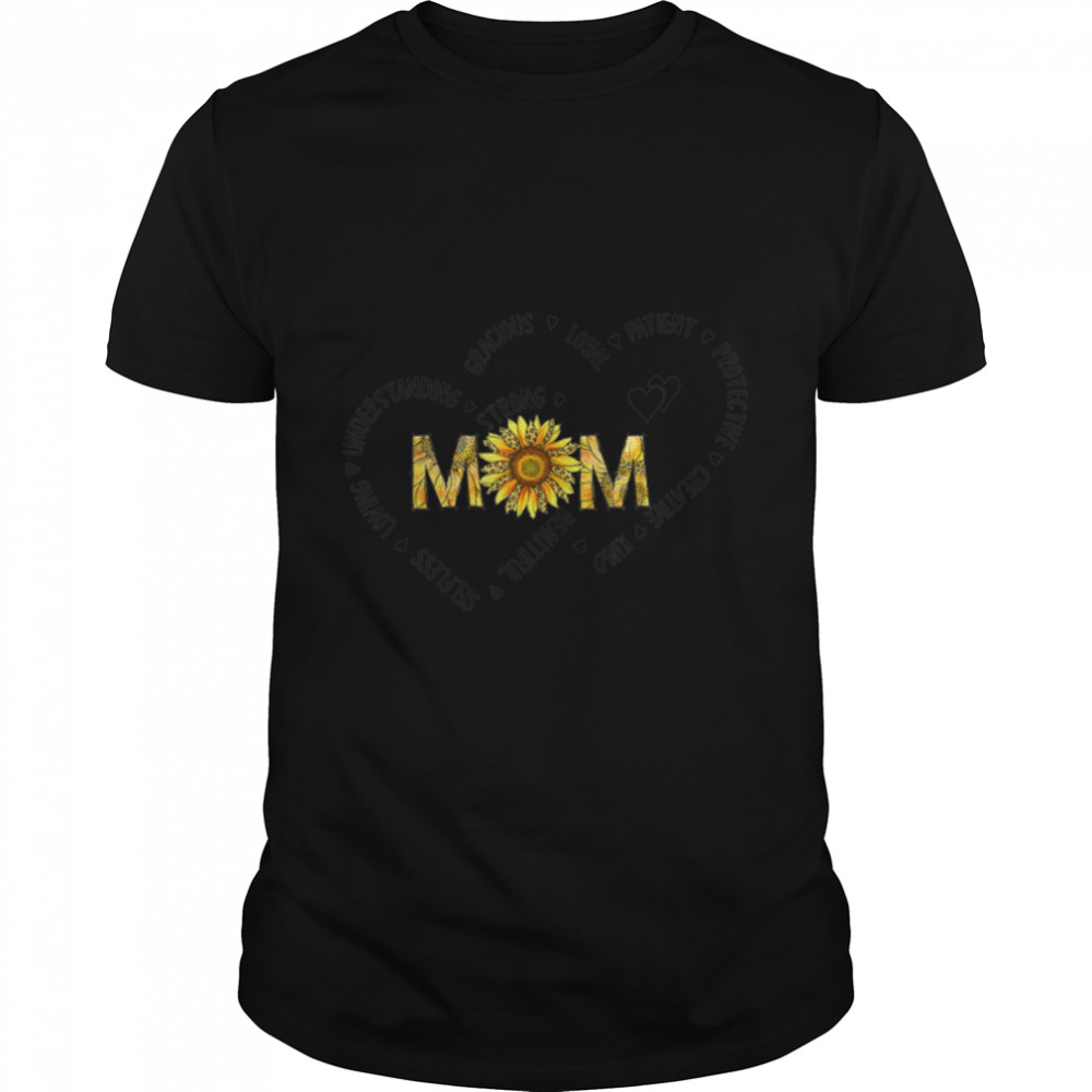 Mom Is Protective Loyal Patient Strong Leopard Sunflower T-Shirt B09W8X7Q7K