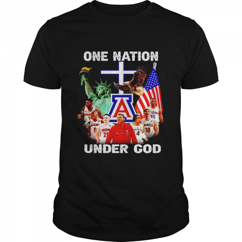 One Nation Arizona Wildcats Under God Signatures Shirt