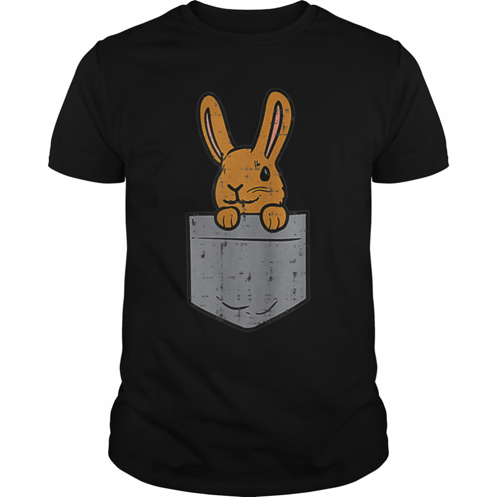 Pocket Bunny Rabbit Cute Happy Easter Day Men Women Kids T-Shirt B09W95WHYM