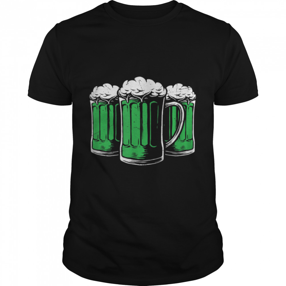 Saint Patrick'S Day Funny Graphic Art Beer Drinking Green T-Shirt B09W91Nhxq