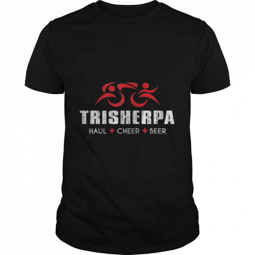 TRISHERPA Tri Sherpa Triathlon Inspired - Haul Cheer Bee T-Shirt B09W9219MF