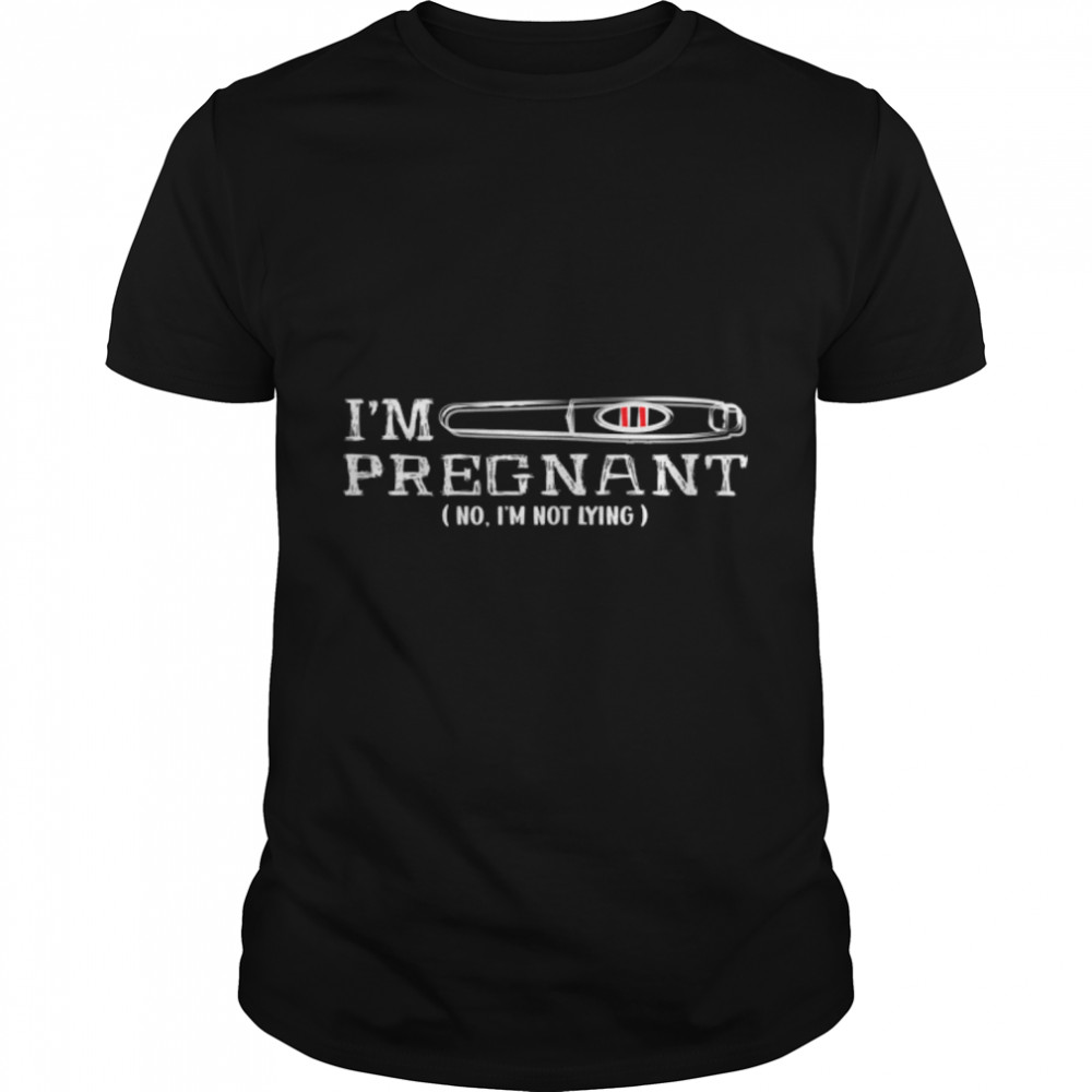 Womens I'M Pregnant 1St April Fools Day 2022 Joke Funny Women Prank T-Shirt B09W67F57Z