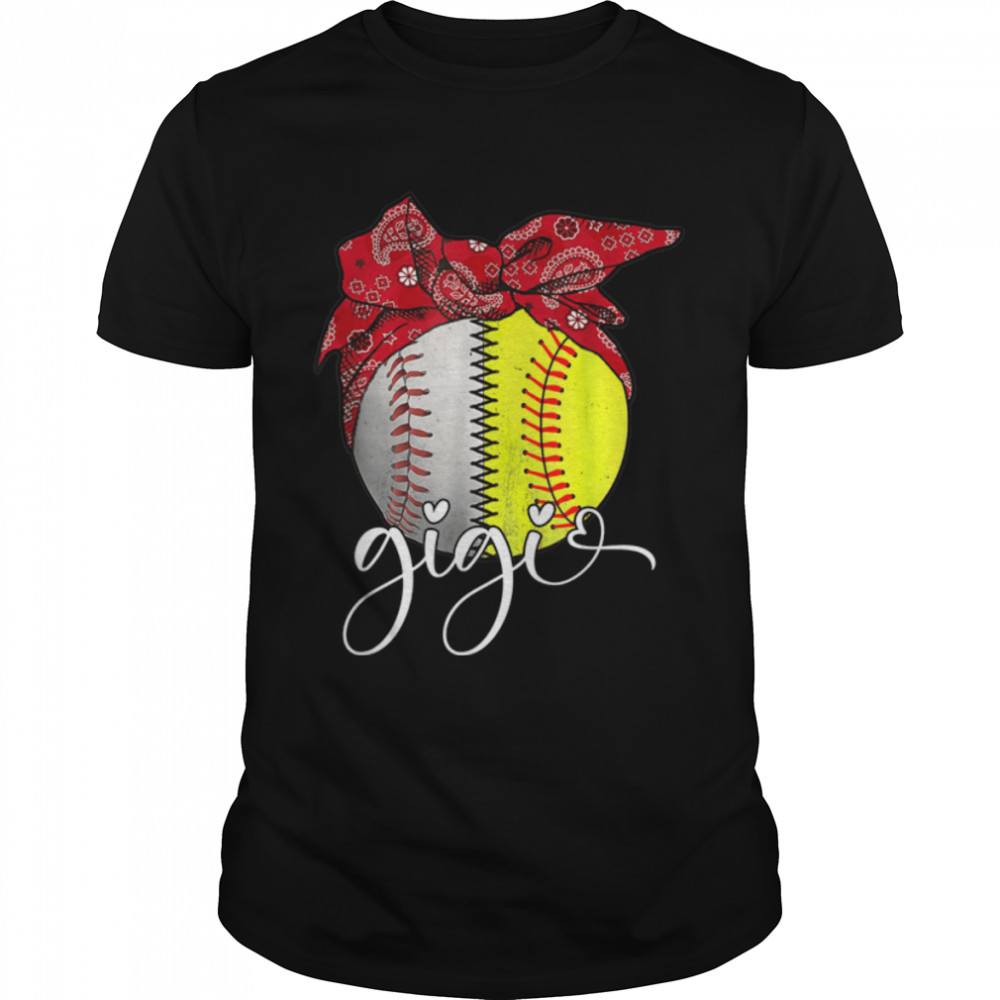 Gigi Baseball Ball With Bandana Softball Lovers Mother’s Day T- Classic Men's T-shirt