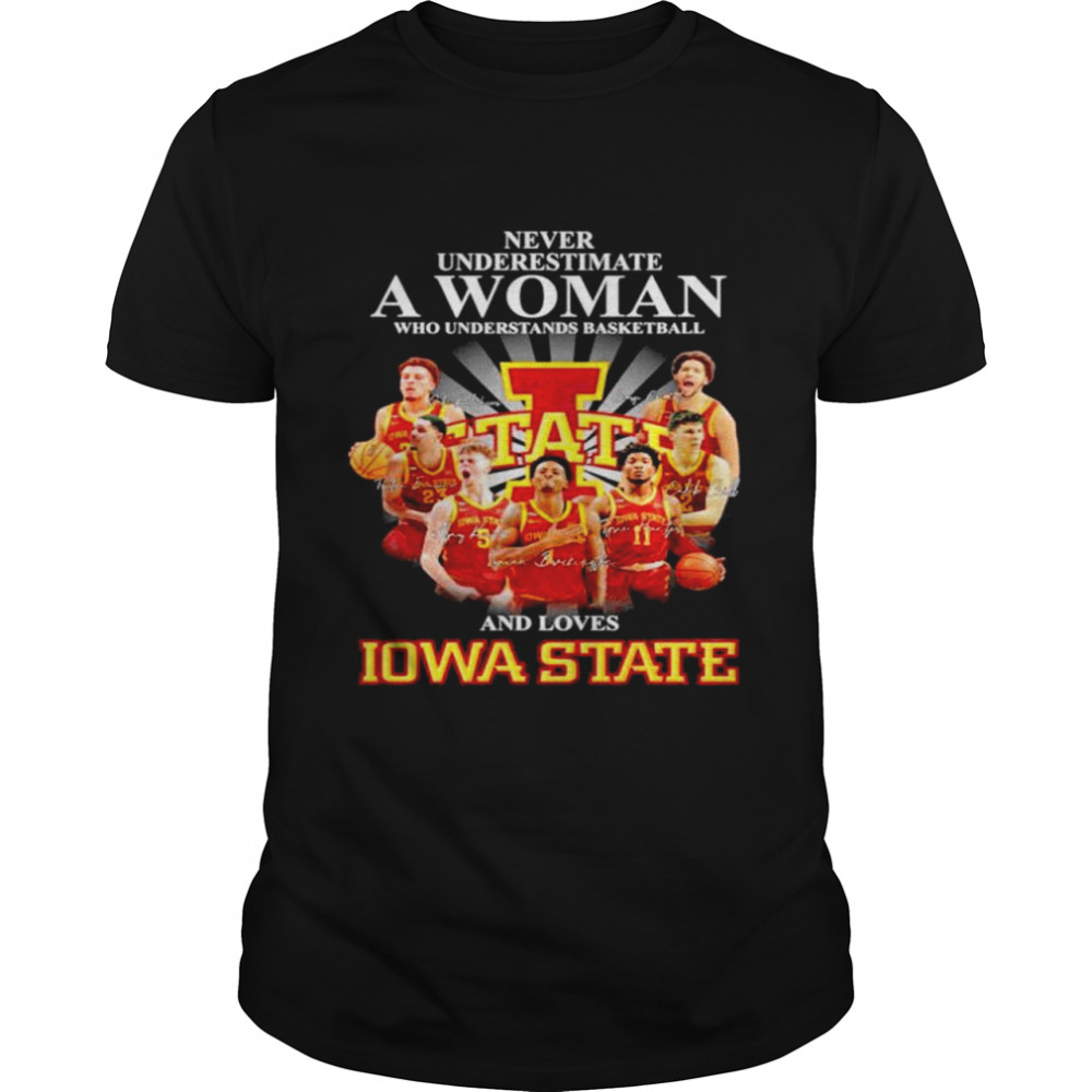 Never Underestimate A Woman Who Understands Basketball And Loves Iowa State Cyclones Signatures Shirt