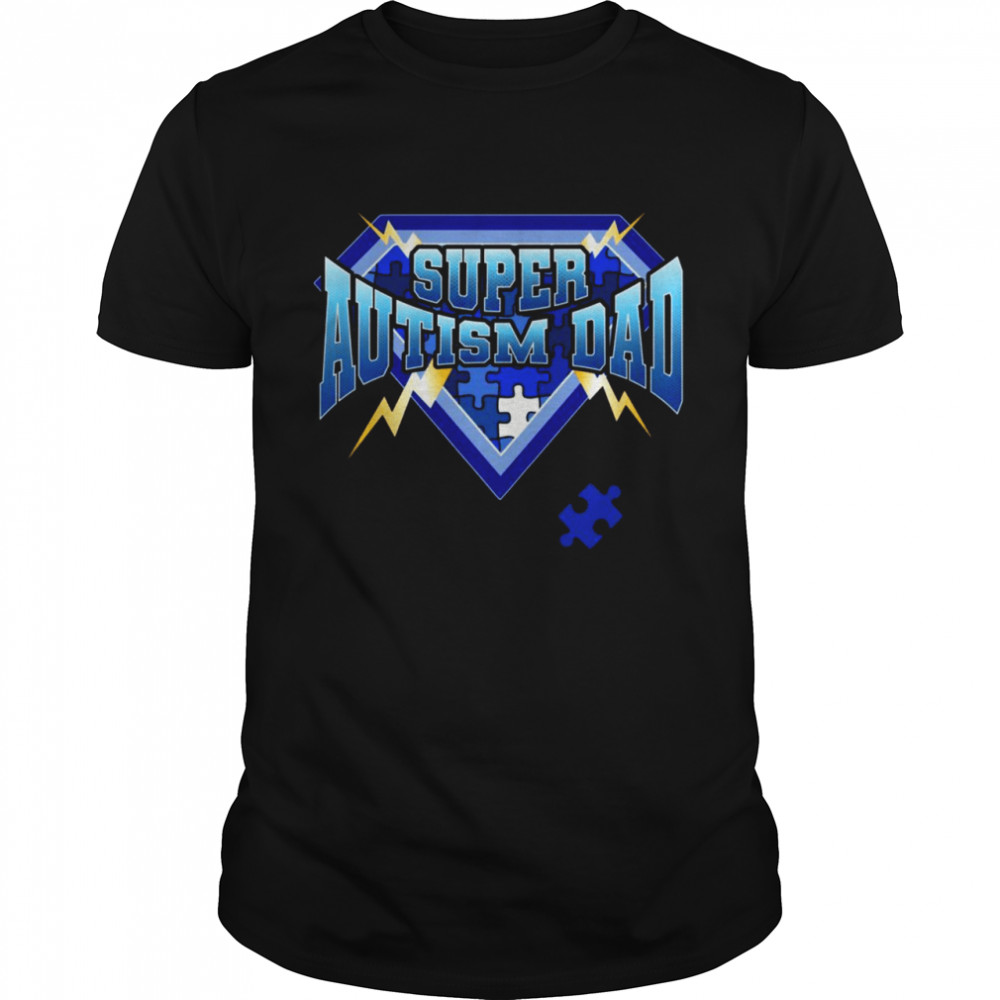 Super Autism Dad Autism Awareness Comic Style Shirt