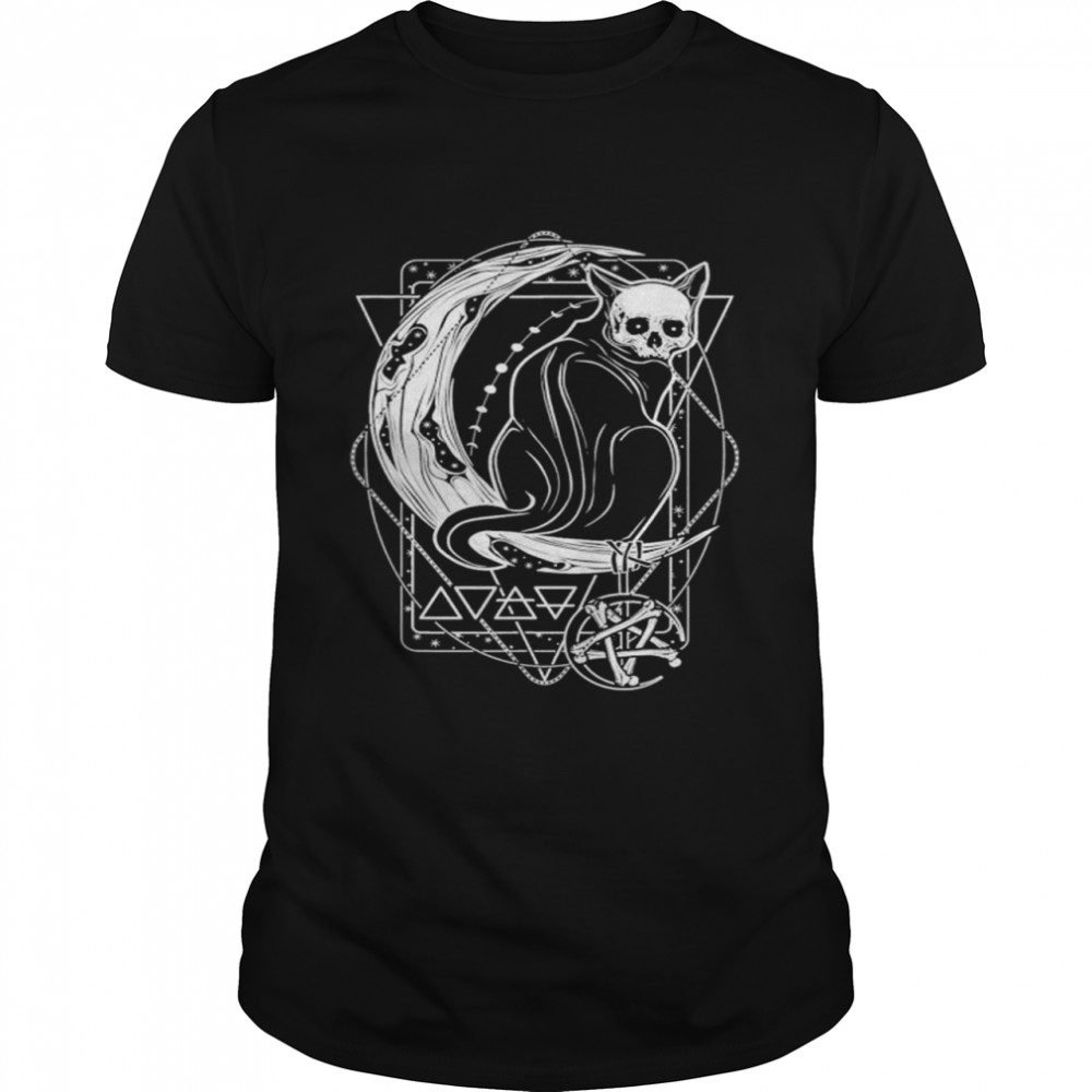 Tarot Card Crescent Moon And Cat Shirt