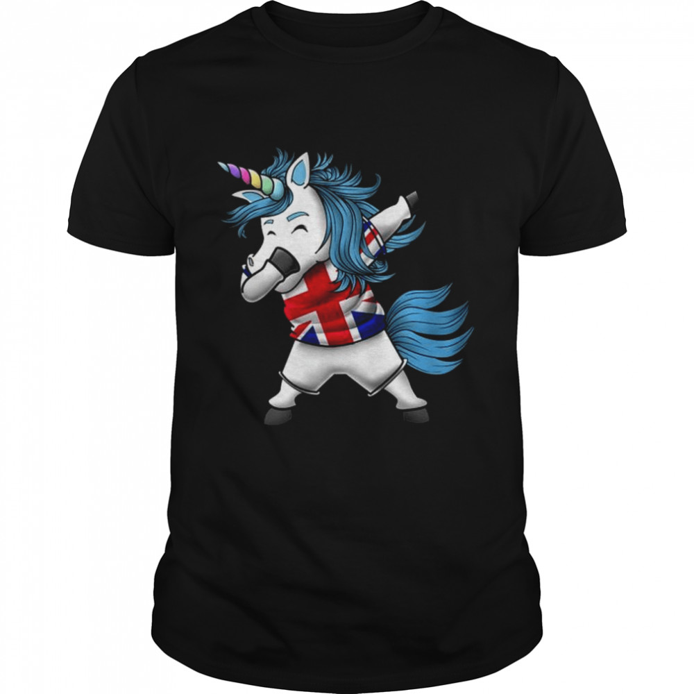 Unicorn United Kingdom Flag Dab Meme Jersey Shirt