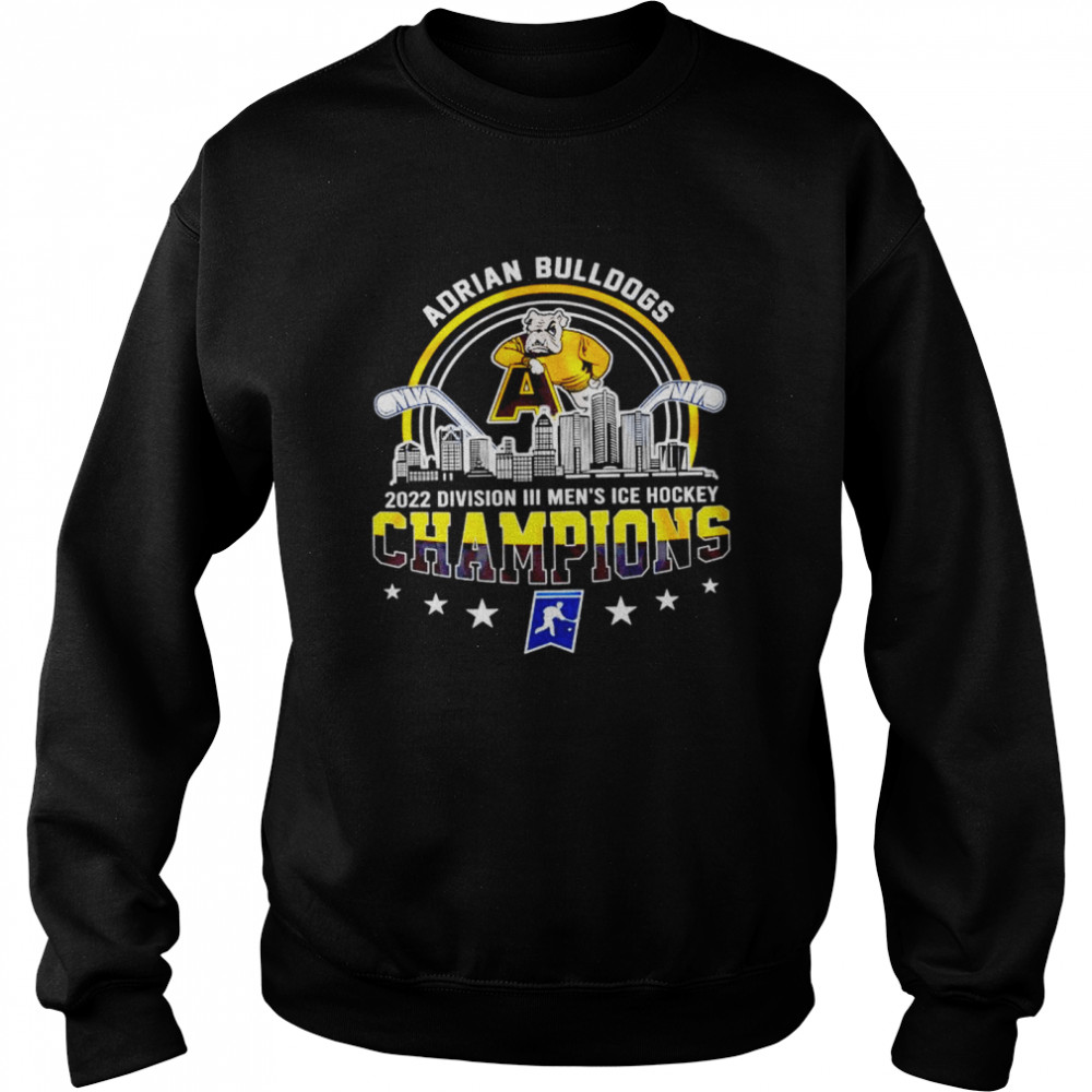 Adrian Bulldogs 2022 NCAA Division III Men’s Ice Hockey Champions T-shirt Unisex Sweatshirt
