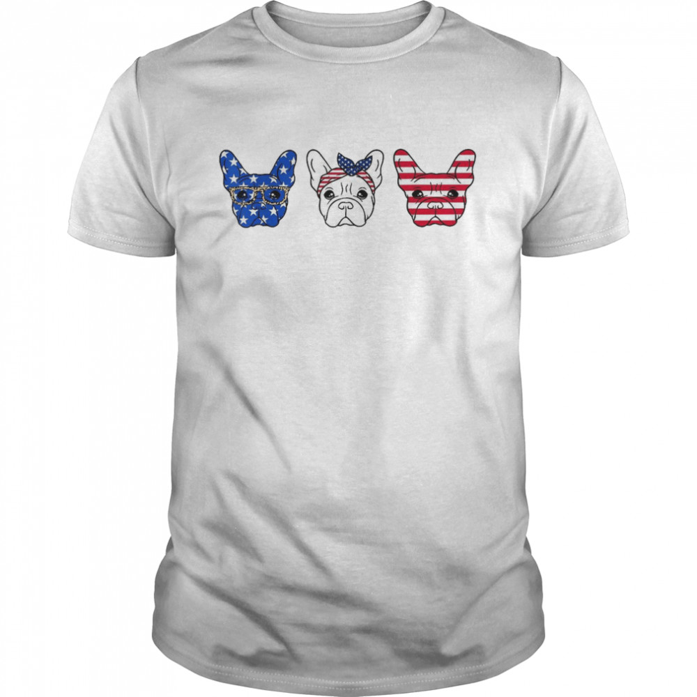 French Bulldog American Flag Patriotic Frenchie Bulldog Shirt
