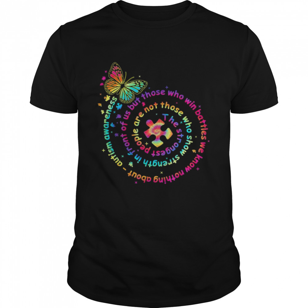 Autism Awareness Tie Dye Puzzle Butterfly Shirt