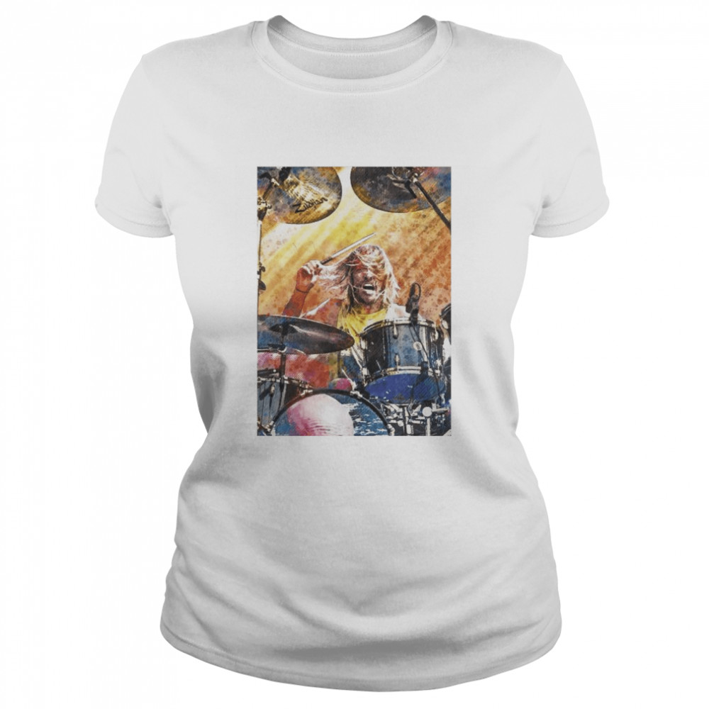 Foo Fighters Hard Rock Taylor Hawkins Watercolour T- Classic Women's T-shirt