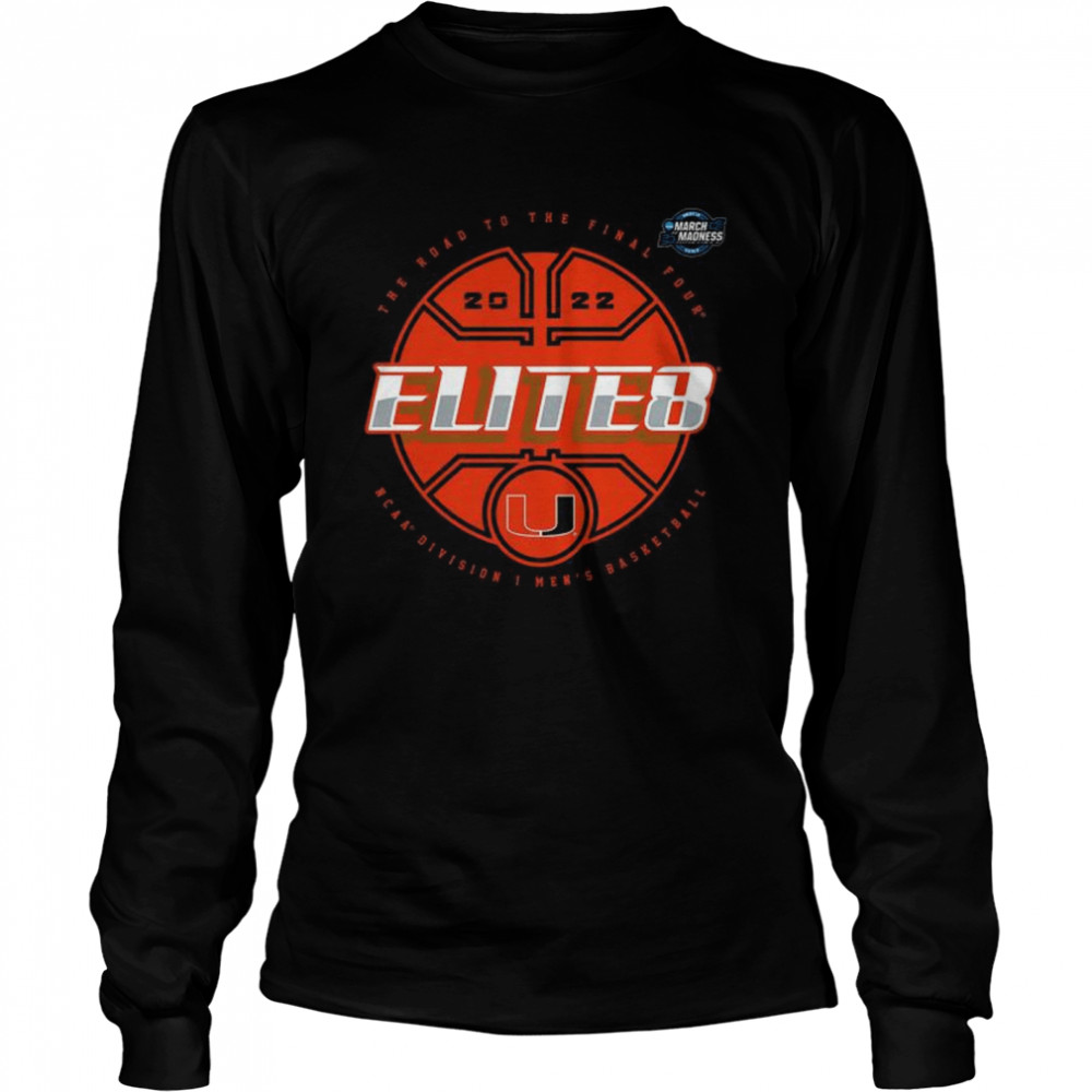 Miami Hurricanes 2022 NCAA Men’s Basketball Tournament March Madness Elite Eight T- Long Sleeved T-shirt