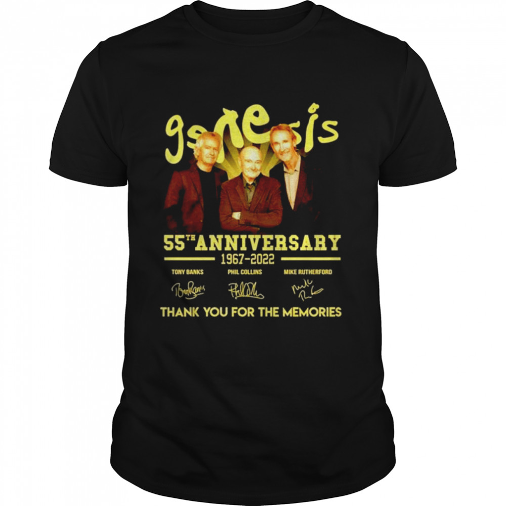 Genesis 55Th Anniversary 1967 2022 Thank You For The Memories Signatures T-Shirt