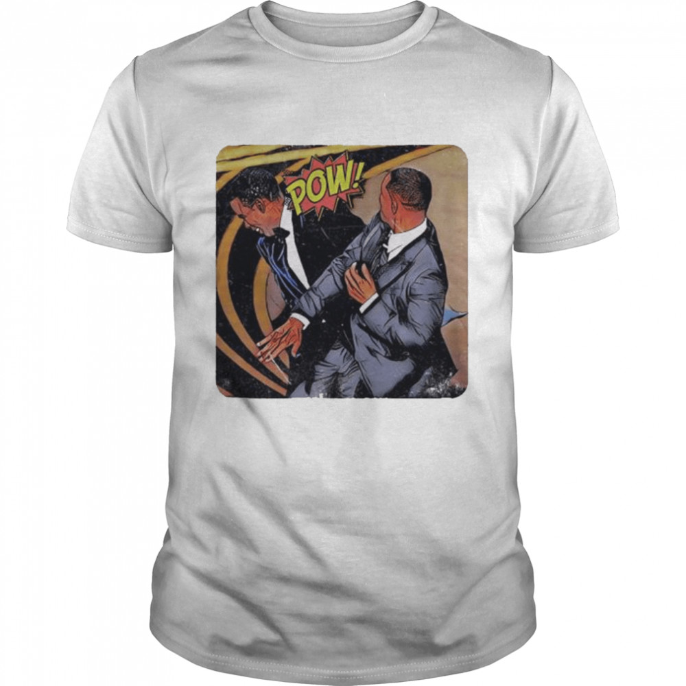 POW Will Smith Slap Chris Rock Oscars 2022 Funny Meme  Classic Men's T-shirt