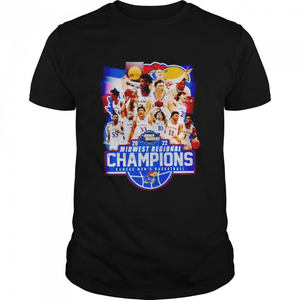 2022 march madness midwest regional champions Kansas men’s basketball shirt