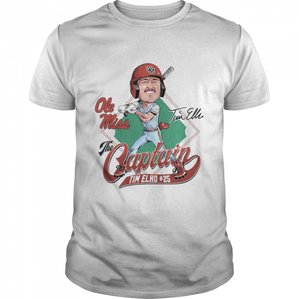 Ole Miss Captain Tim Elko caricature shirt