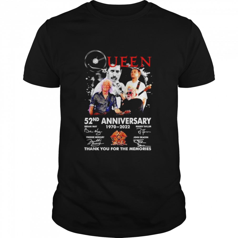 Queen 52ND Anniversary 1970 2022 thank you for the memories signatures T-shirt Classic Men's T-shirt