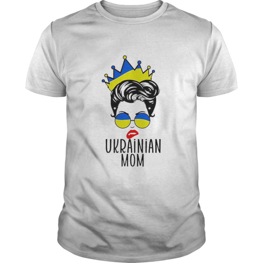 Crown Ukrainian Mom Ukraine Messy Bun Women Ukraine Mom T- Classic Men's T-shirt