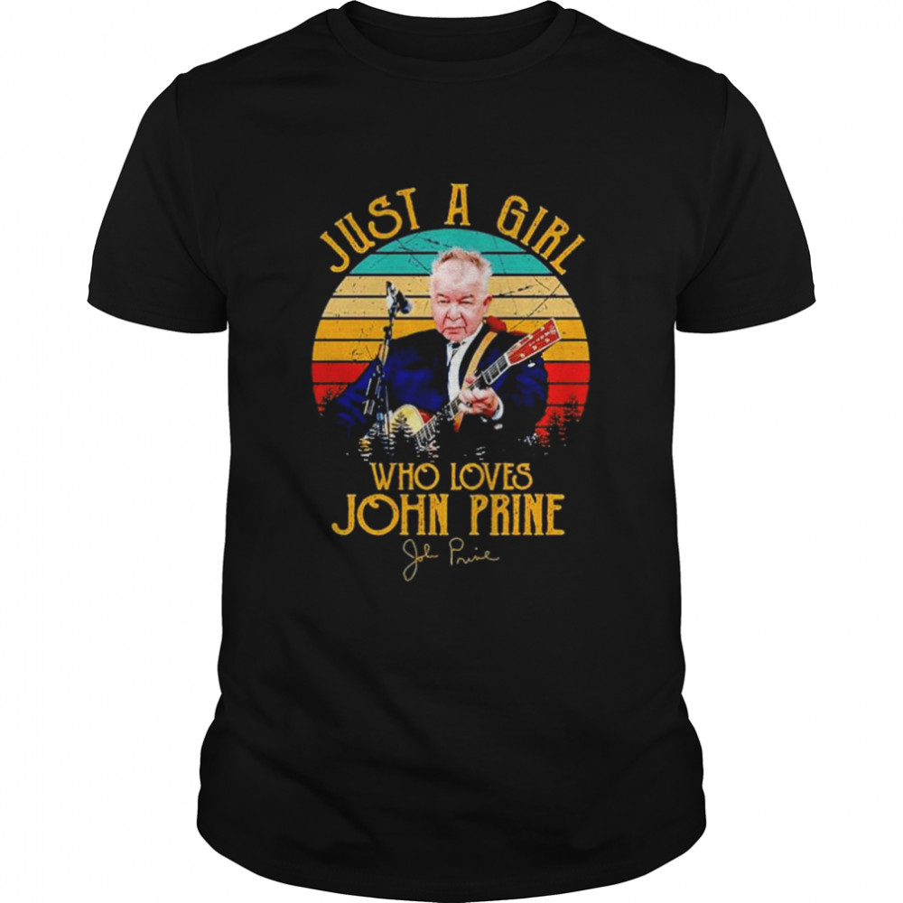 Just a girl who loves John Folk vintage signature shirt Classic Men's T-shirt