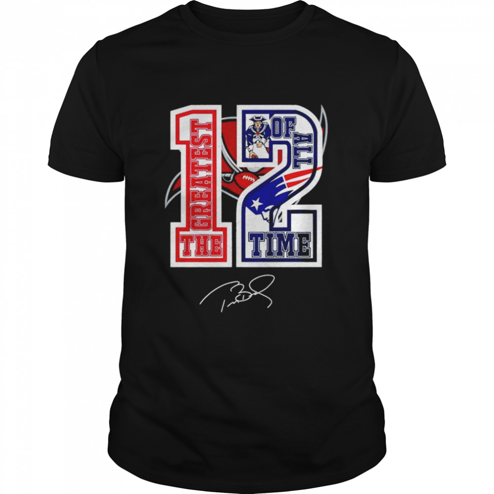Tom Brady 12 the greatest of all time signature shirt Classic Men's T-shirt