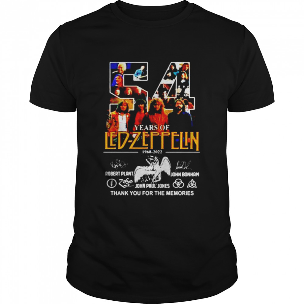 54 Years Of Led-Zeppelin Thank You For The Memories Signatures Shirt