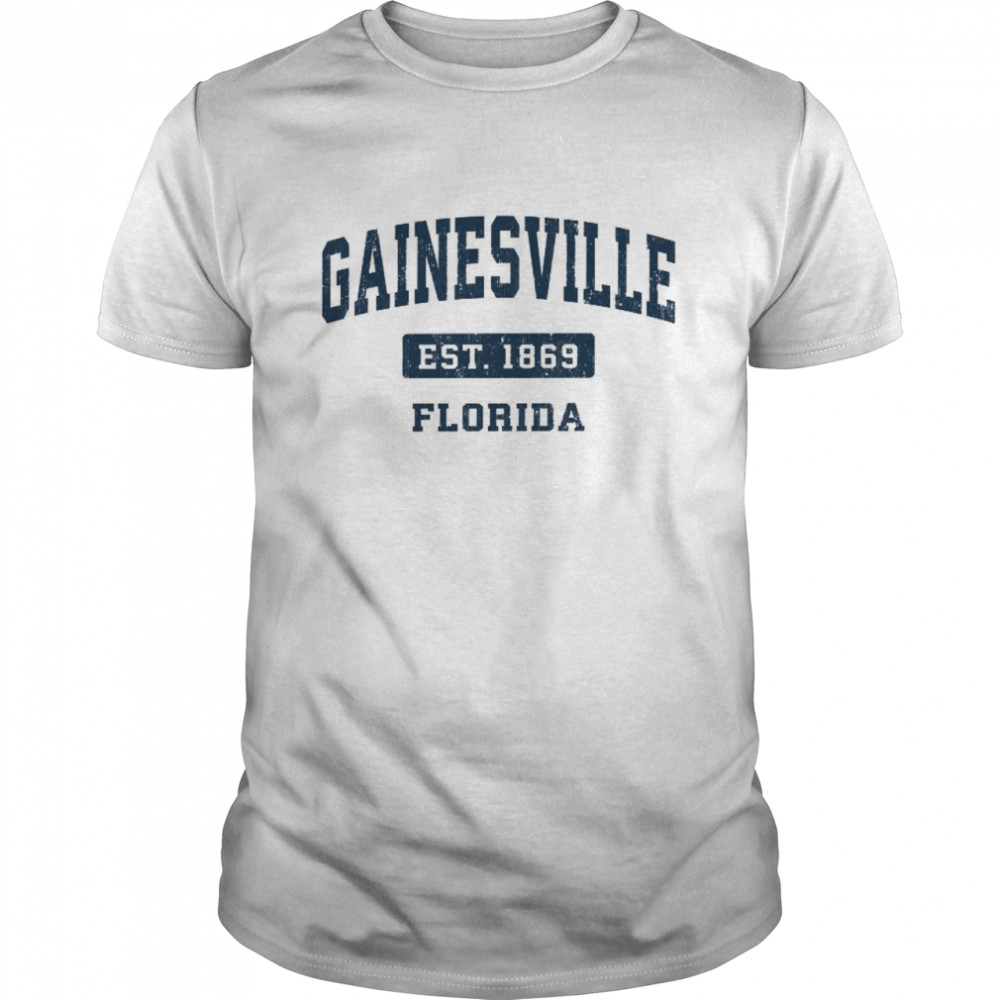 Gainesville Florida Fl Vintage Sports Established Navy Desig Shirt
