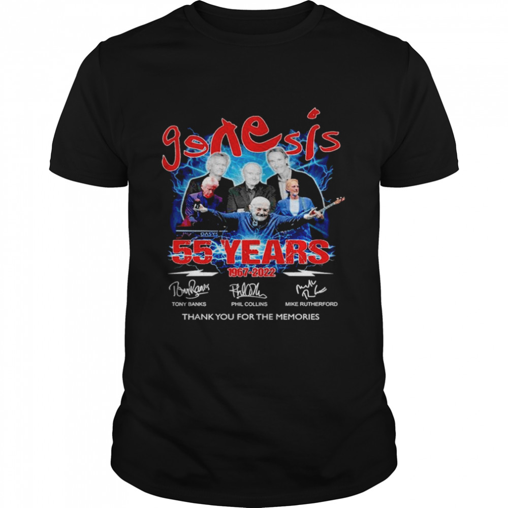 Genesis 55 years 1967 2022 thank you for the memories shirt